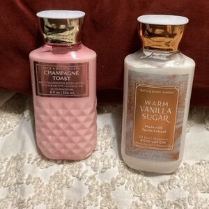 Bath & Body Works Champagne Toast and Warm Vanilla Sugar Lotion Duo